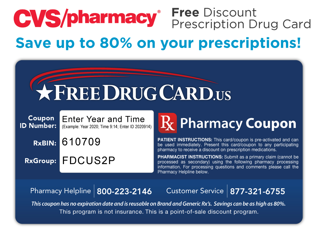 CVS Pharmacy Discount Drug Card - Save up to 75% on prescriptions!